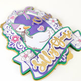 Silly Goose ’One’ First Birthday Cake Topper - silly goose, cake topper, happy birthday, gold mirror, size guide