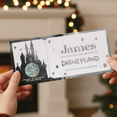 Christmas Surprise Foil Ticket - Disneyland Trip Reveal