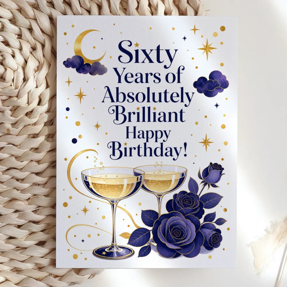 Sixty Years of Absolutely Brilliant 60th Birthday Card - sixty years, 60th birthday, 60th birthday card, absolutely