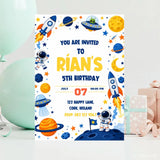 Space Birthday Party Invitation | Astronaut Moon Landing - space birthday, space birthday invitation, birthday party,