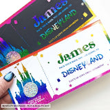 Christmas Surprise Foil Ticket - Disneyland Trip Reveal - personalised christmas foil, christmas foil ticket,