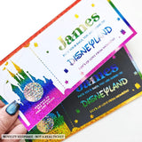 Christmas Surprise Foil Ticket - Disneyland Trip Reveal - personalised christmas foil, christmas foil ticket,