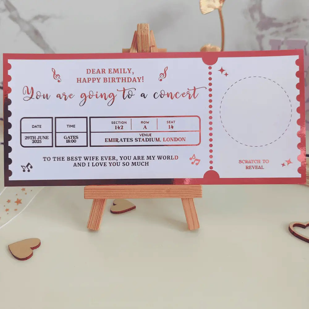 Surprise Music Gift with Scratch-Off Reveal - Foil Ticket