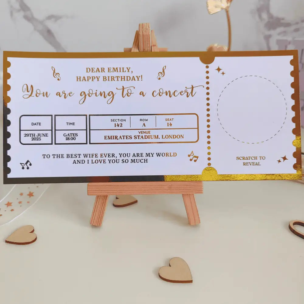 Surprise Music Gift with Scratch-Off Reveal - Foil Ticket