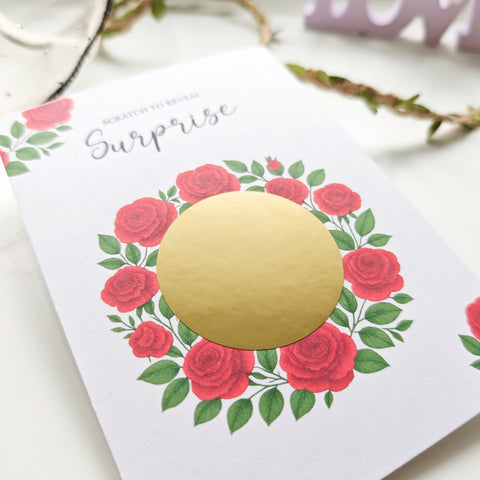 Personalised surprise card with bold floral design