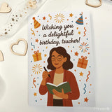 Teacher Birthday Card – Delightful Greeting for Educators - Greeting Card