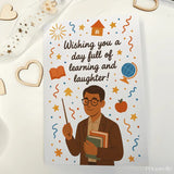 Teacher Birthday Card – Learning & Laughter - Greeting Card