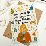 Teacher Happy Birthday Card for Blonde Women - Greeting Card