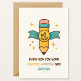 Teacher Thank You Card – “#1 Teacher” Appreciation - Greeting Card
