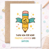 Teacher Thank You Card – “#1 Teacher” Appreciation - Greeting Card - Printarelle