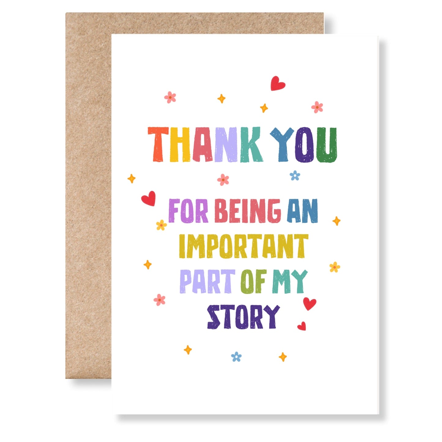 Teacher Thank You Card – “Important Part of My Story” Rainbow - Greeting Card - Printarelle
