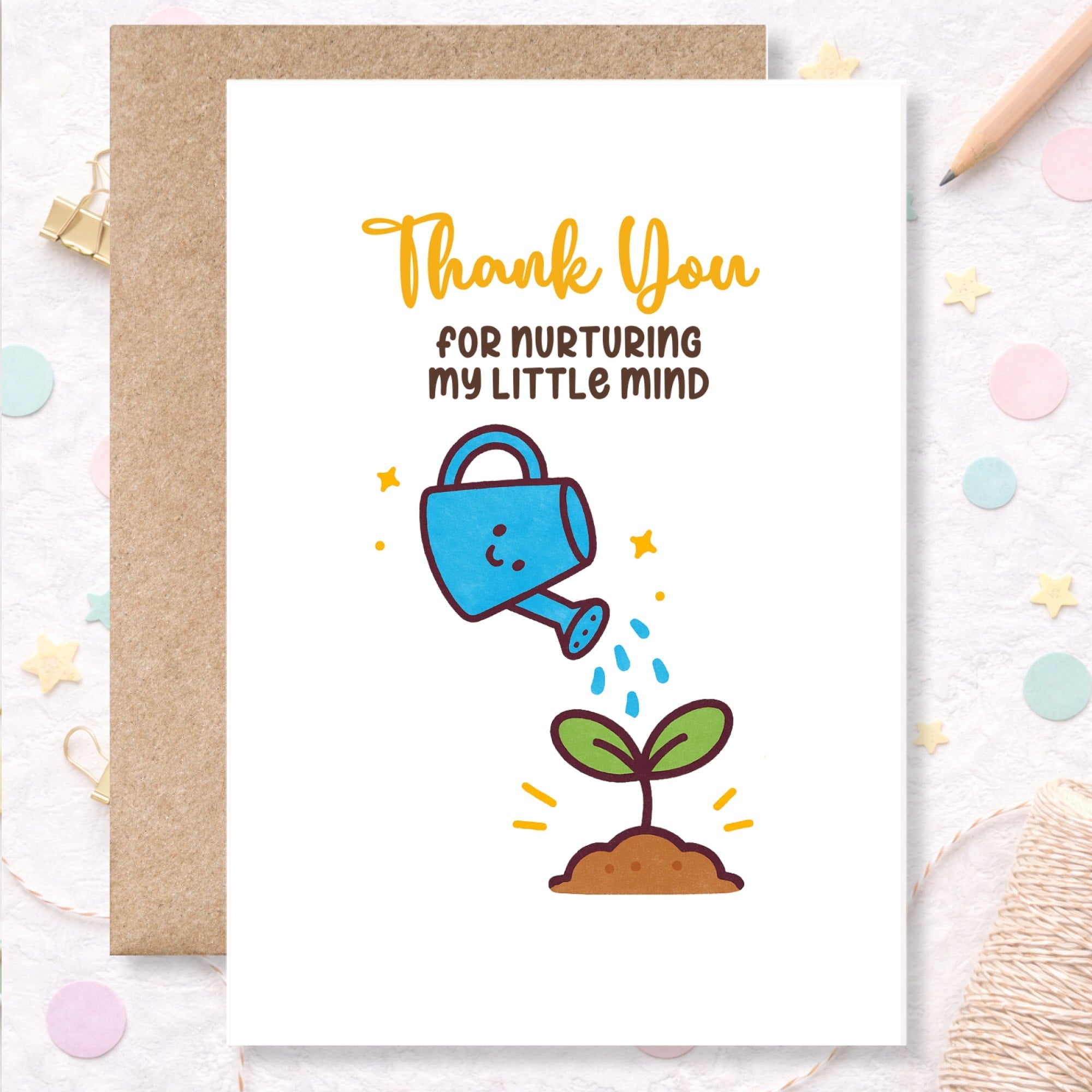 Teacher Thank You Card – Plant Growth Design - Greeting Card - Printarelle