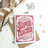 Thank you Super Teacher Foil Card - super teacher, red foil, red foil super, foil super teacher, super teacher card