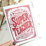 Thank you Super Teacher Foil Card - super teacher, red foil, red foil super, foil super teacher, super teacher card