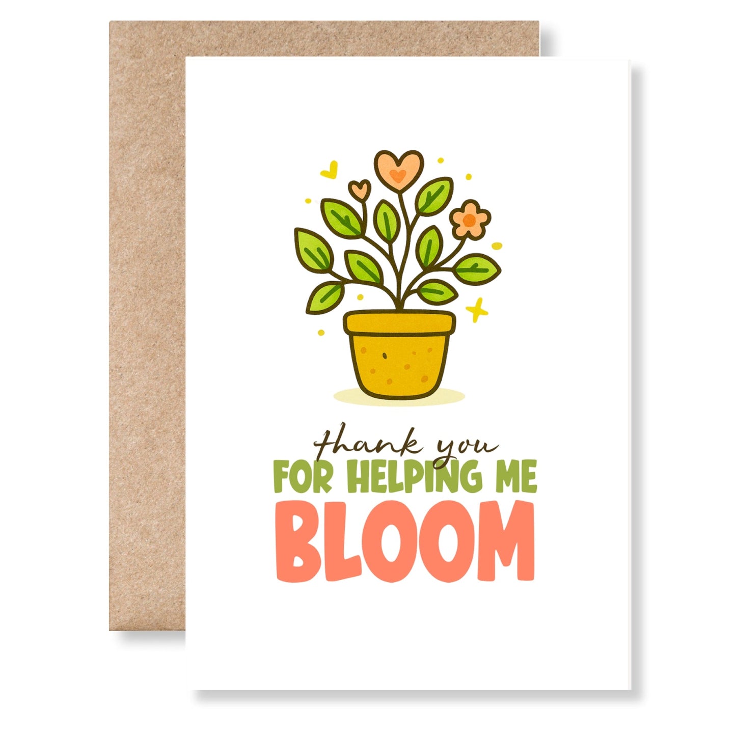 Thank You Teacher Card – “Thank You for Helping Me Bloom” - Greeting Card - Printarelle