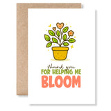 Thank You Teacher Card – “Thank You for Helping Me Bloom” - Greeting Card - Printarelle