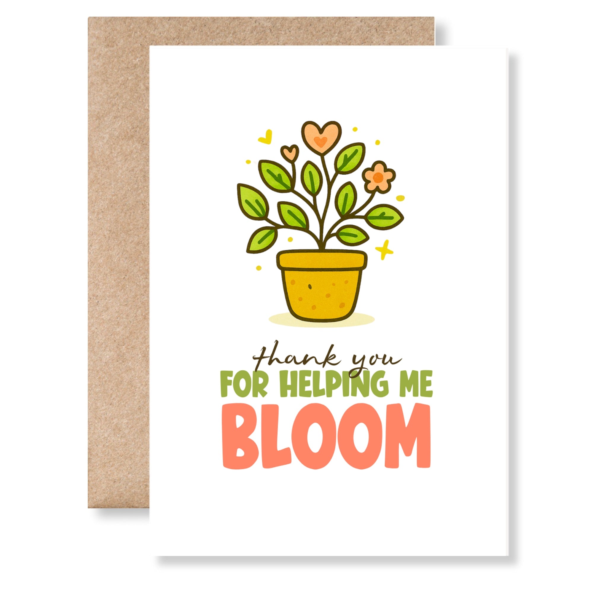 Thank You Teacher Card – “Thank You for Helping Me Bloom” - Greeting Card - Printarelle