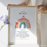 Thank You Teacher Rainbow Print – Custom End of School Gift - Prints