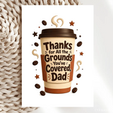 Handmade Greeting Card | Printarelle | For the dad who runs on coffee and dad jokes in equal measure. This warm,