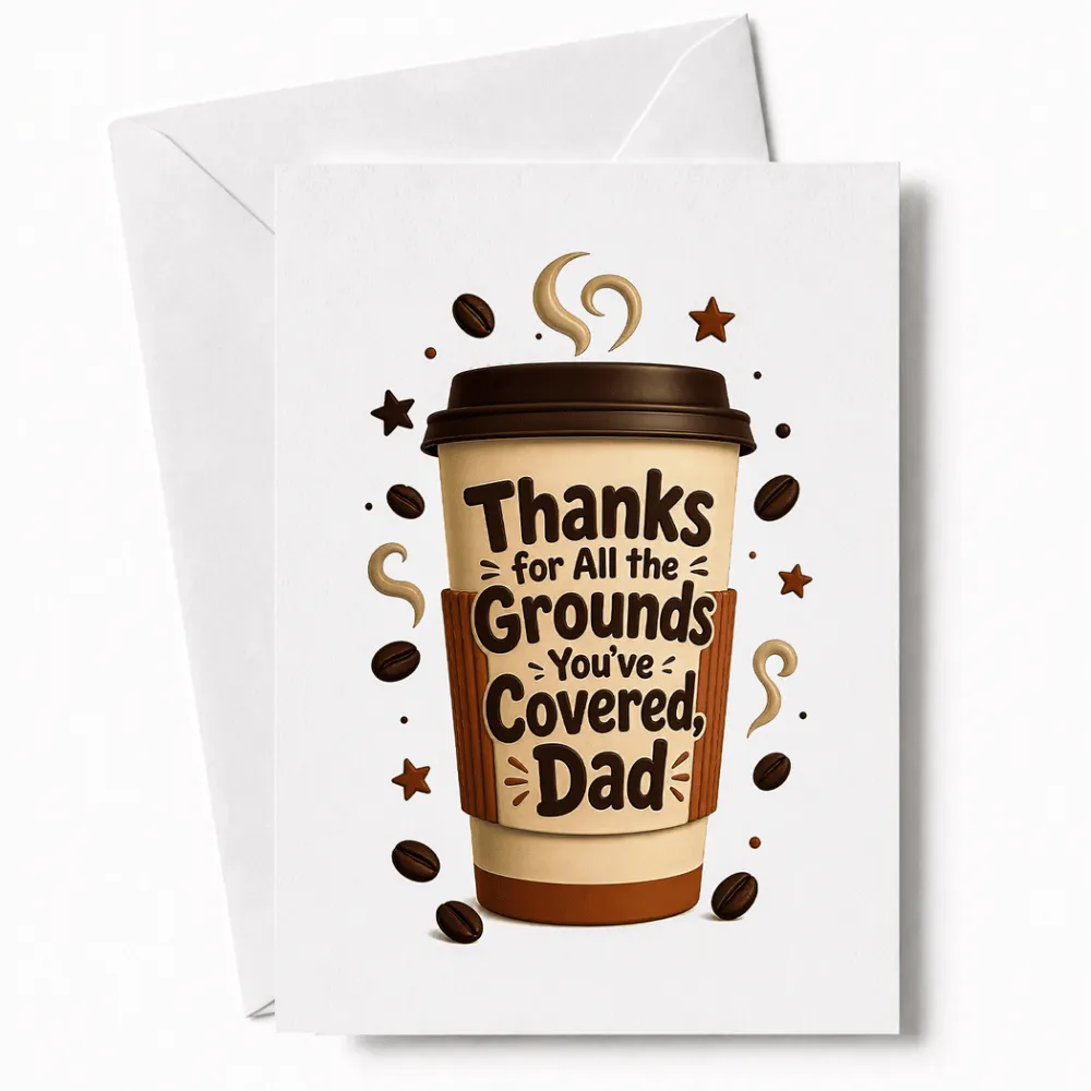 Handmade Greeting Card | Printarelle | For the dad who runs on coffee and dad jokes in equal measure. This warm,