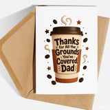 Handmade Greeting Card | Printarelle | For the dad who runs on coffee and dad jokes in equal measure. This warm,