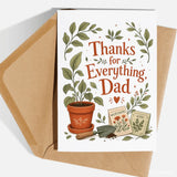 Handmade Greeting Card | Printarelle | For the dad whose happy place is the garden. This fresh, botanical design