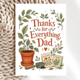 Handmade Greeting Card | Printarelle | For the dad whose happy place is the garden. This fresh, botanical design