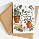 Handmade Greeting Card | Printarelle | A heartfelt thank you for a beloved grandad. This pretty botanical design brings