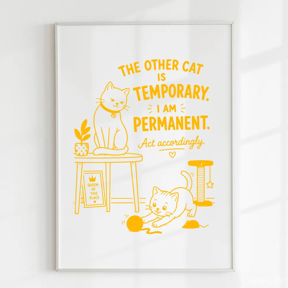 Handmade - Print - The Other Cat Is Temporary I Am Permanent Print | Ireland
