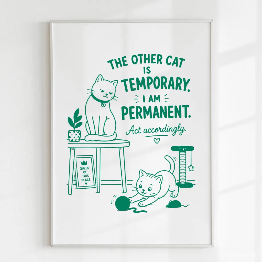 Handmade - Print - The Other Cat Is Temporary I Am Permanent Print | Ireland
