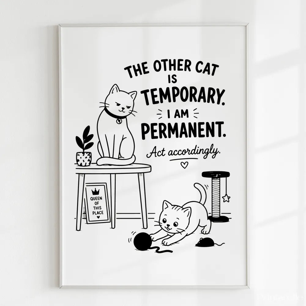 Handmade - Print - The Other Cat Is Temporary I Am Permanent Print | Ireland