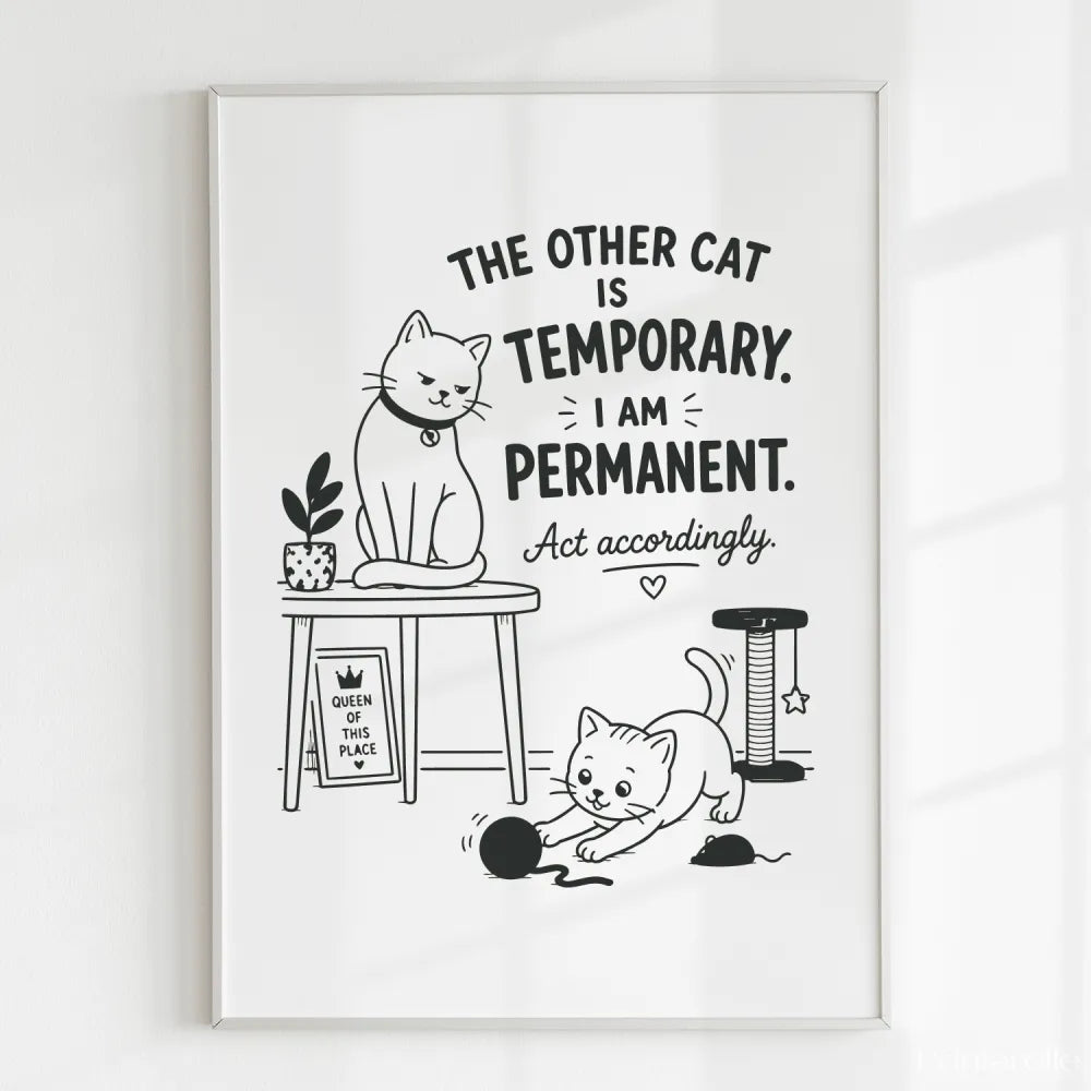 Handmade - Print - The Other Cat Is Temporary I Am Permanent Print | Ireland