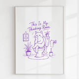 Handmade - Print - This Is My Thinking Room Funny Cat Toilet Print | Ireland
