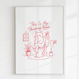 Handmade - Print - This Is My Thinking Room Funny Cat Toilet Print | Ireland