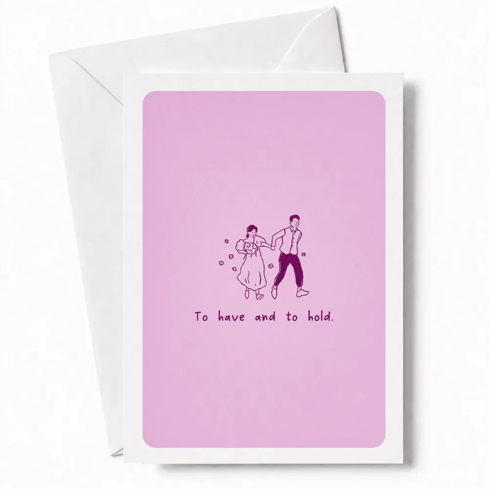 To Have and to Hold | Wedding Day Greeting Card - wedding day, wedding card, joyful wedding card, joyful wedding, kraft