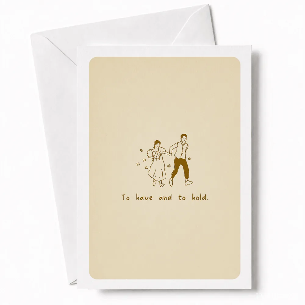 To Have and to Hold | Wedding Day Greeting Card - wedding day, wedding card, joyful wedding card, joyful wedding, kraft