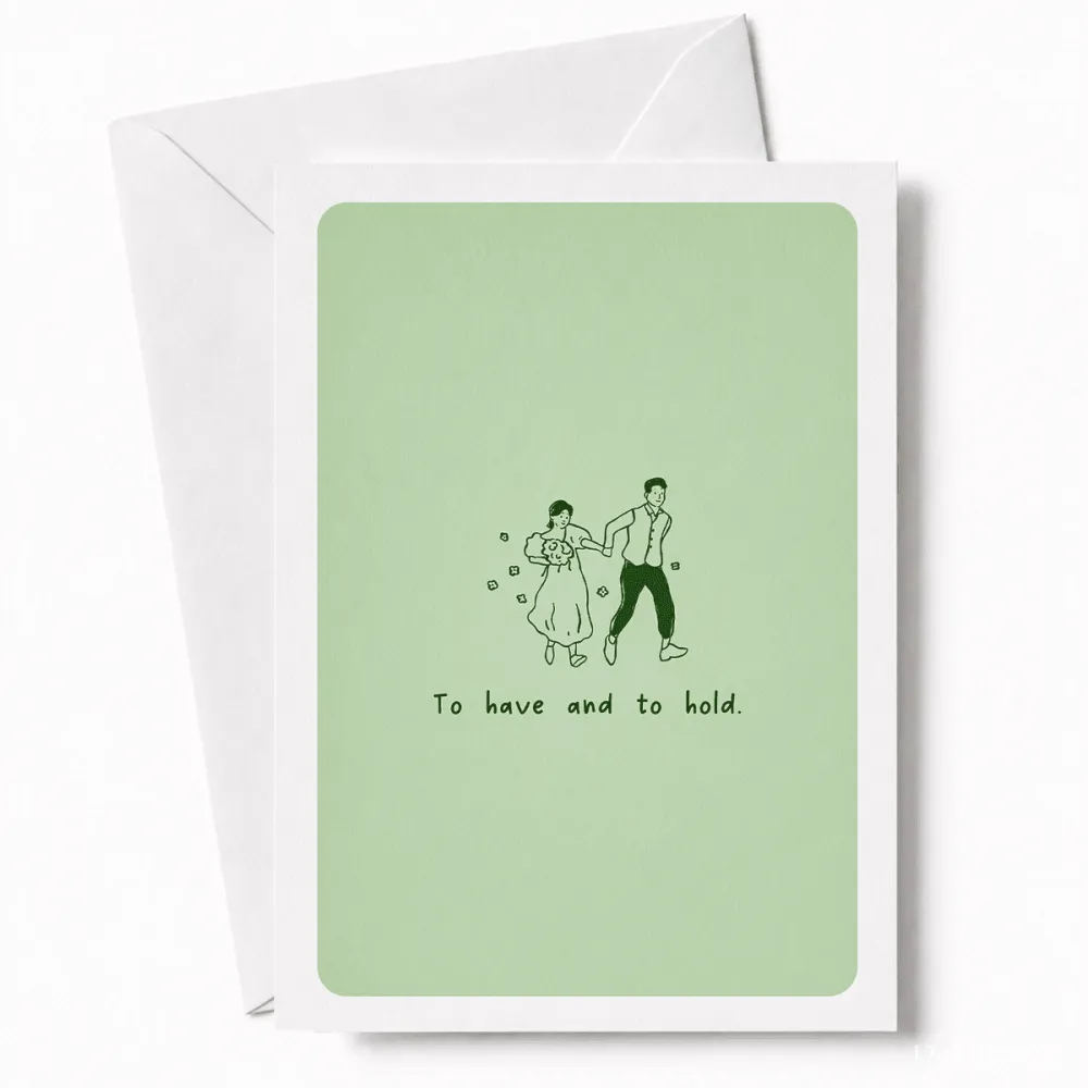 To Have and to Hold | Wedding Day Greeting Card - wedding day, wedding card, joyful wedding card, joyful wedding, kraft