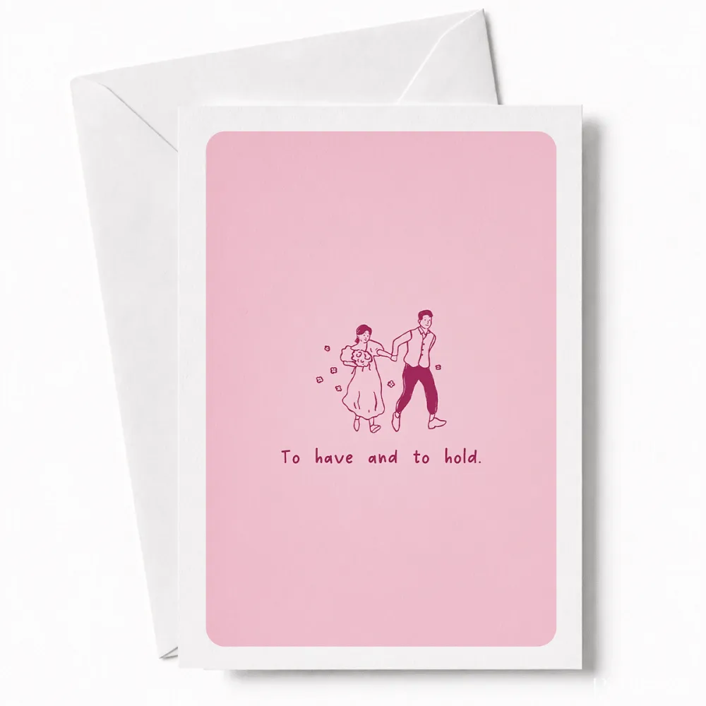 To Have and to Hold | Wedding Day Greeting Card - wedding day, wedding card, joyful wedding card, joyful wedding, kraft
