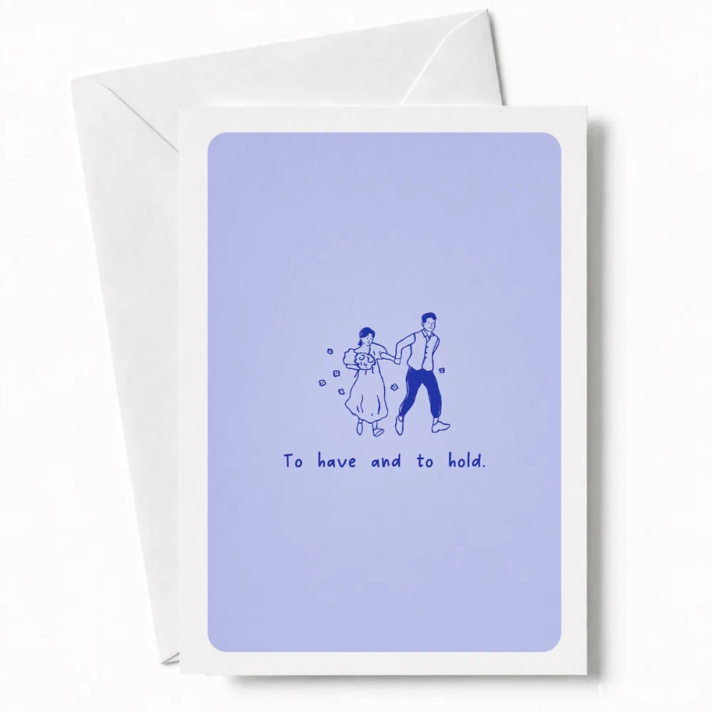 To Have and to Hold | Wedding Day Greeting Card - wedding day, wedding card, joyful wedding card, joyful wedding, kraft