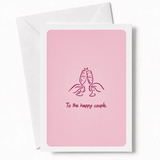 To the Happy Couple | Wedding Champagne Card - happy couple, wedding card, two hands raising, hands raising champagne,