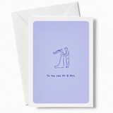 To the New Mr & Mrs | Wedding Couple Card - wedding card, minimalist illustration, kraft envelope, personalized foil
