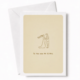 To the New Mr & Mrs | Wedding Couple Card - wedding card, minimalist illustration, kraft envelope, personalized foil