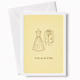 To the New Mr & Mrs | Wedding Dress & Tuxedo Card - wedding dress tuxedo, dress tuxedo card, bridal gown, groom’s
