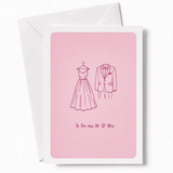To the New Mr & Mrs | Wedding Dress & Tuxedo Card - wedding dress tuxedo, dress tuxedo card, bridal gown, groom’s
