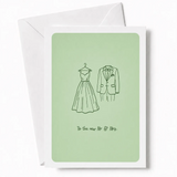 To the New Mr & Mrs | Wedding Dress & Tuxedo Card - wedding dress tuxedo, dress tuxedo card, bridal gown, groom’s