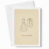 To the New Mr & Mrs | Wedding Dress & Tuxedo Card - wedding dress tuxedo, dress tuxedo card, bridal gown, groom’s