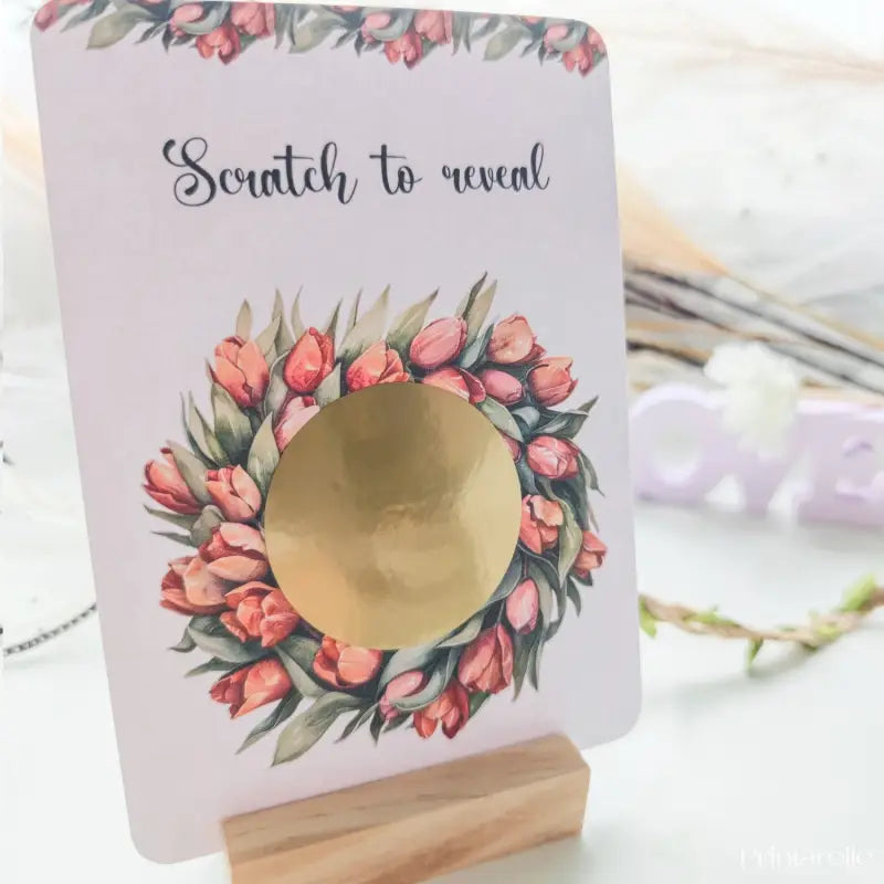 Scratch-to-reveal card perfect for gifting special news