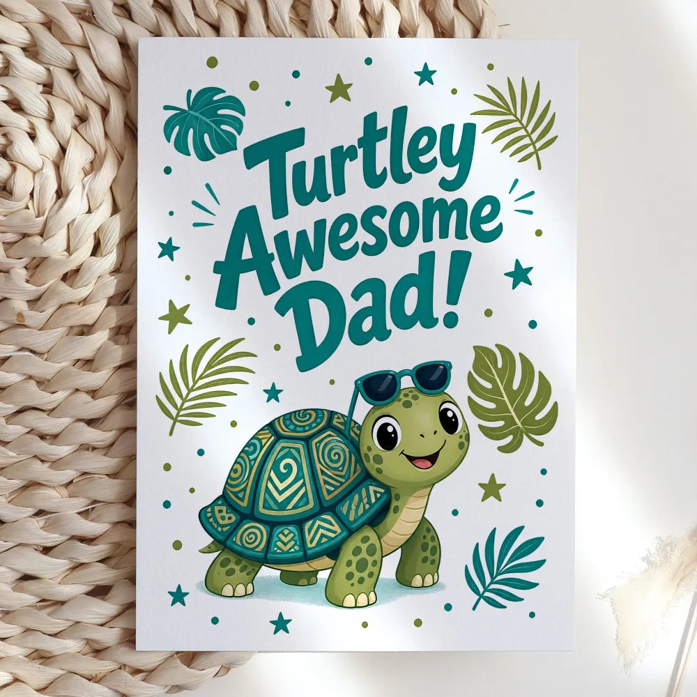 Turtley Awesome Dad Card - father’s day, father’s day card, day card, happy father’s day, happy father’s