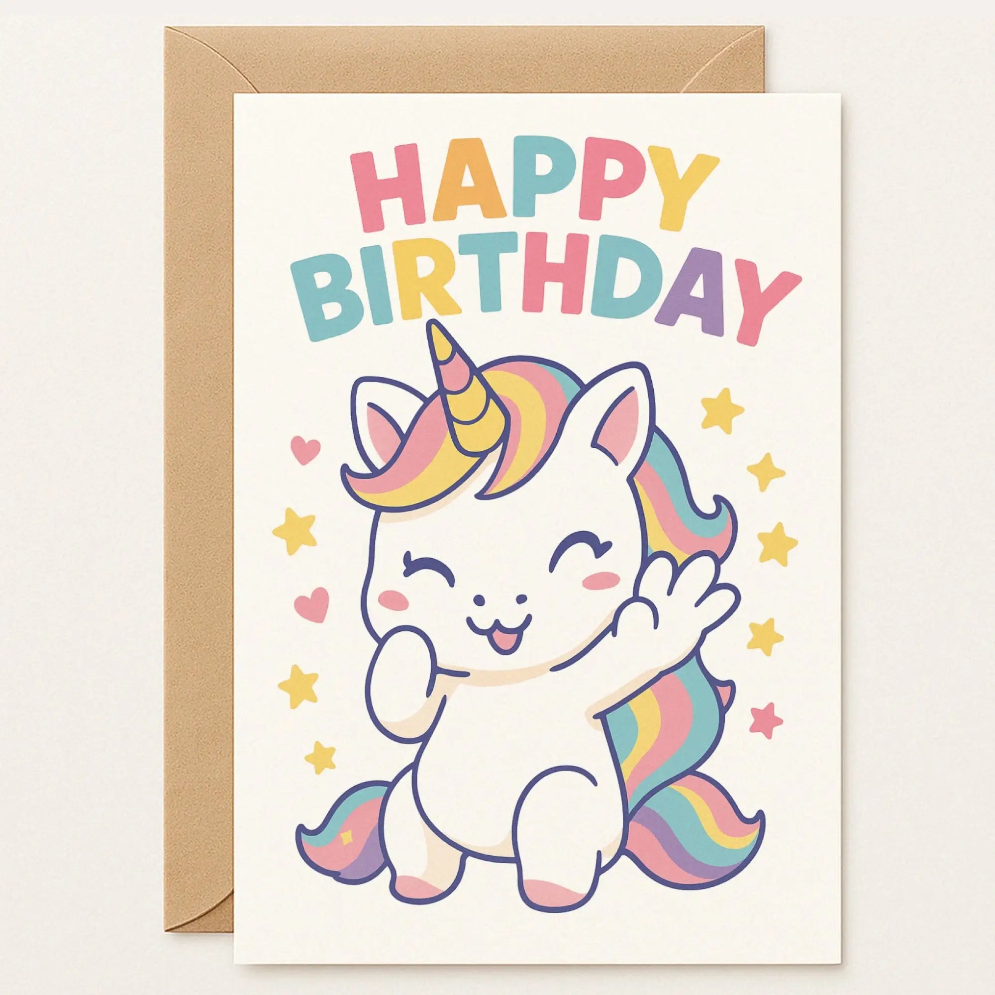 Unicorn Happy Birthday Card - Greeting Card