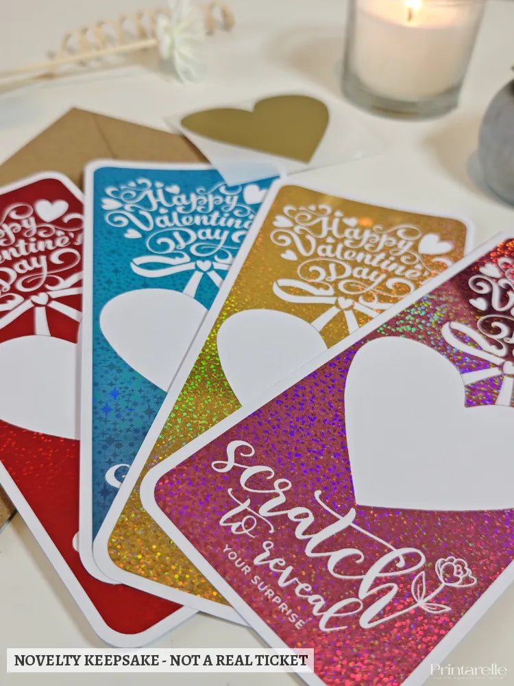 Valentine Scratch-Off Foil Ticket | Surprise Gift - valentine scratch-off, keepsake gift, experience reveals,